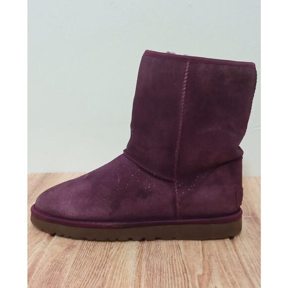 UGG Women’s Boots Classic Short Purple Metallic Spots Size 9 - Picture 4 of 13